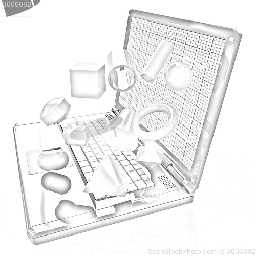 Image of Powerful laptop specially for 3d graphics and software 