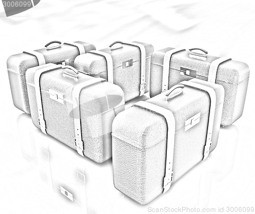 Image of Brown traveler's suitcases