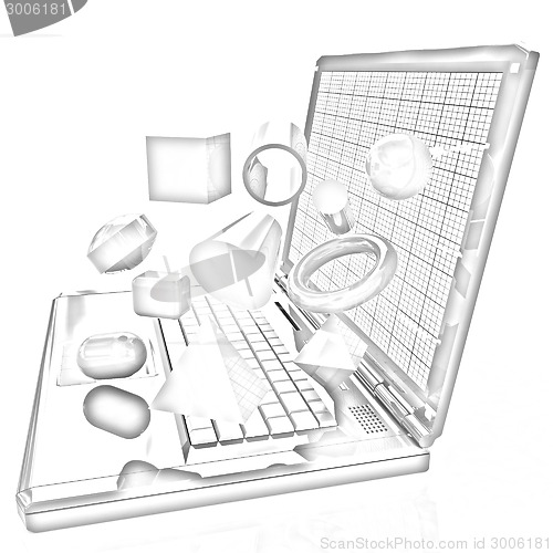 Image of Powerful laptop specially for 3d graphics and software 