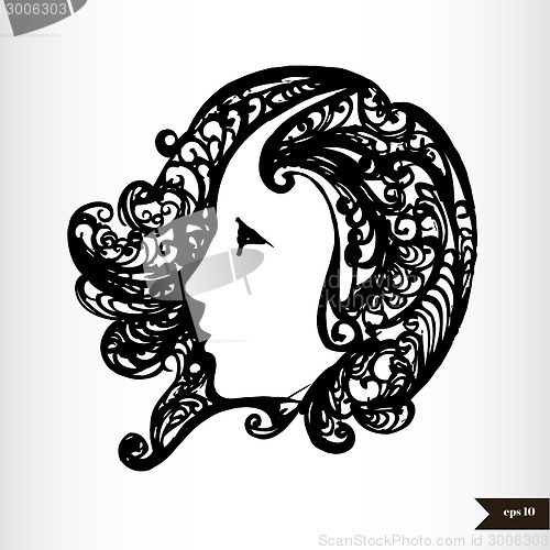 Image of Zodiac signs black and white - Virgo