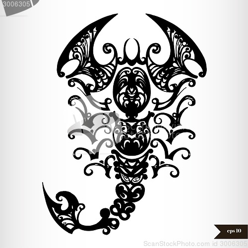 Image of Zodiac signs black and white - Scorpio