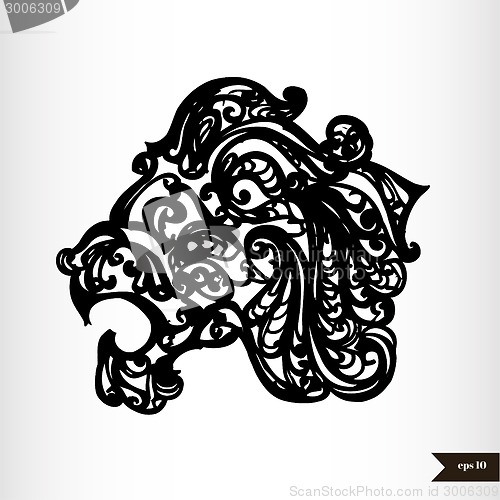 Image of Zodiac signs black and white - Leo