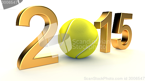 Image of Tennis ball and 2015 year