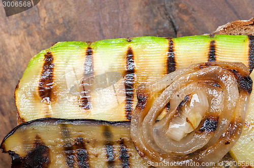 Image of grilled vegetables on bread