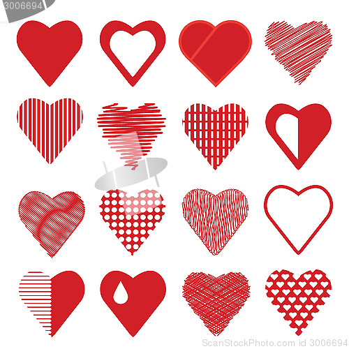 Image of set of heart icons