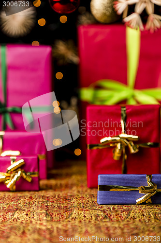 Image of Christmas Gift Arrangement in Warm Colors