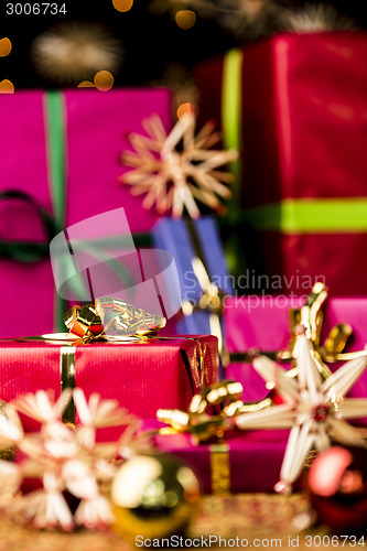 Image of Red Gift Box with Golden Bow