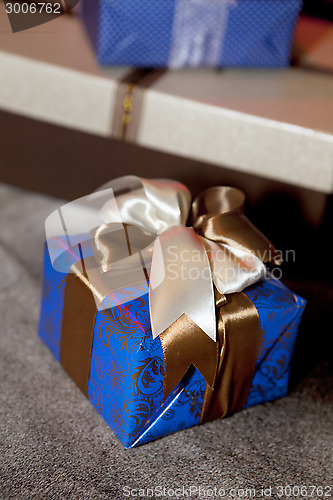 Image of Christmas gift boxes for celebration