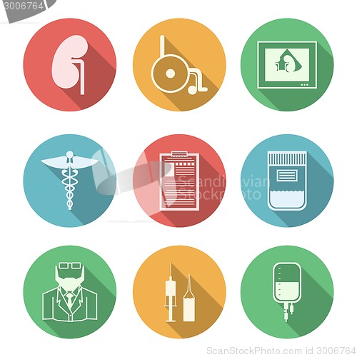 Image of Colored vector icons for nephrology