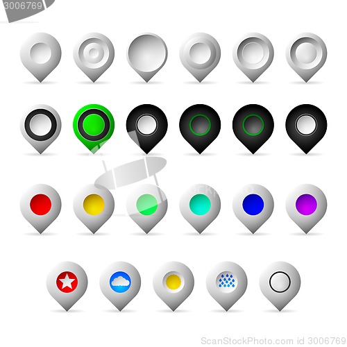 Image of Colored markers geolocation vector icons