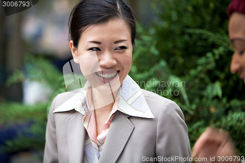 Image of Happy Business Woman Laughing