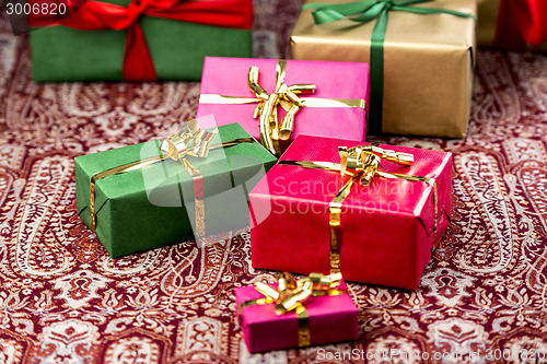 Image of Gifts in Red, Green and Gold