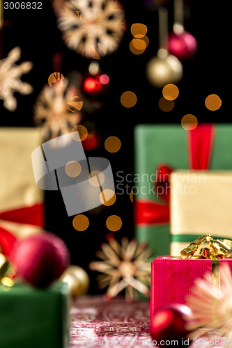 Image of Xmas Presents under Baubles, Twinkles and Stars