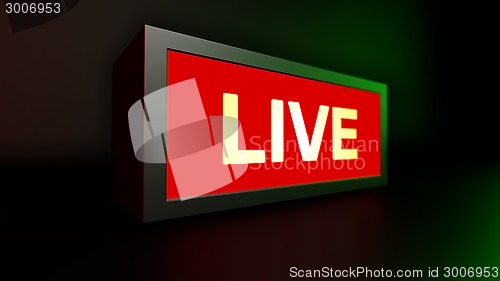 Image of "Live" warning board message is lit on.