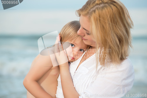 Image of Portrait of a mother and her little daughter