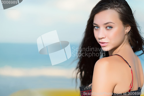 Image of Portrait of beautiful young brunette