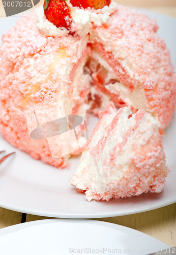 Image of fresh strawberry and whipped cream dessert