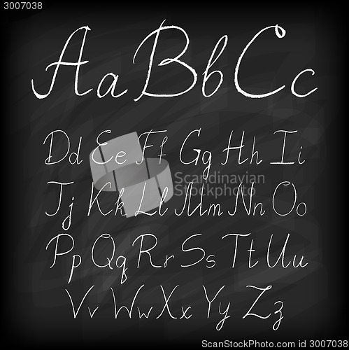 Image of Chalk board hand drawn alphabet