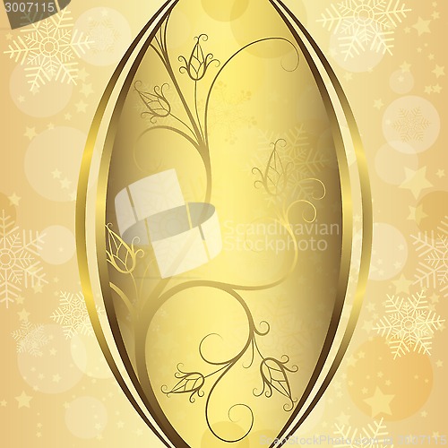 Image of Christmas golden frame