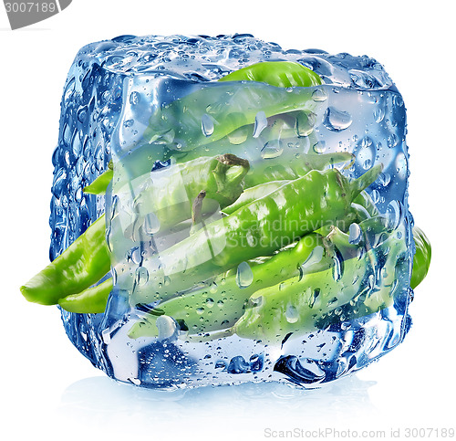 Image of Pepper in ice cube