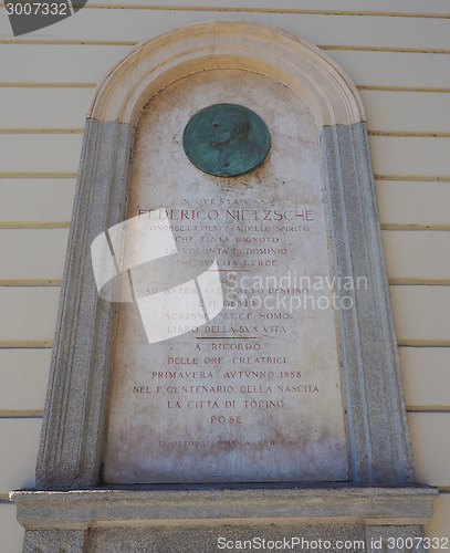 Image of Nietzsche memorial plaque in Turin