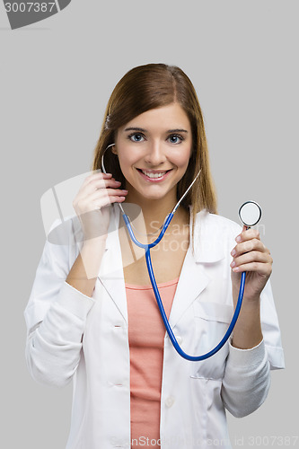 Image of Beautiful young female doctor