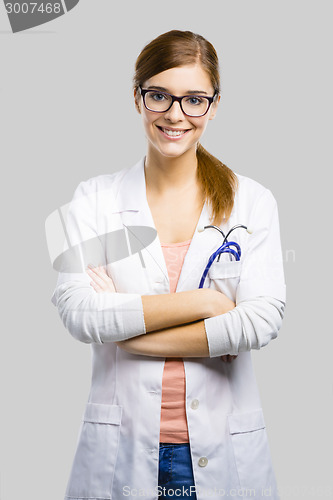 Image of Beautiful young female doctor