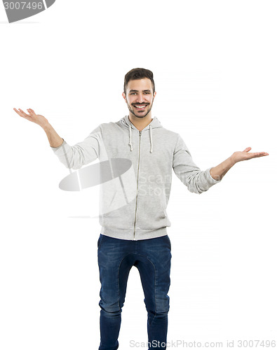 Image of Happy man making a presentation