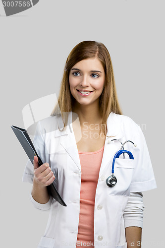 Image of Beautiful young female doctor