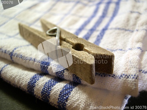 Image of Clothes pin on towel