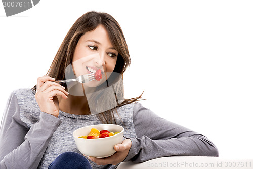 Image of Relaxing with a fruit salad