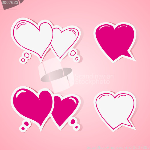 Image of Heart shaped speech bubbles set