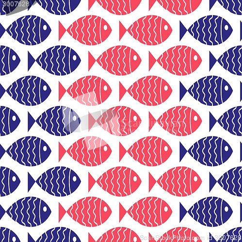 Image of Seamless nautical pattern with fish.