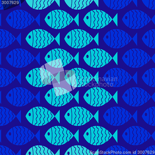 Image of Seamless nautical pattern with fish.