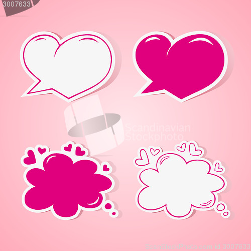 Image of Heart shaped speech bubbles set