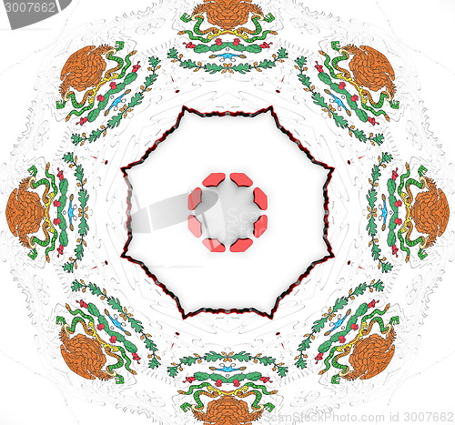 Image of Ethnic pattern. Abstract kaleidoscope  fabric design.