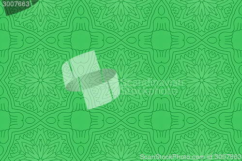 Image of Ethnic pattern. Abstract kaleidoscope  fabric design.
