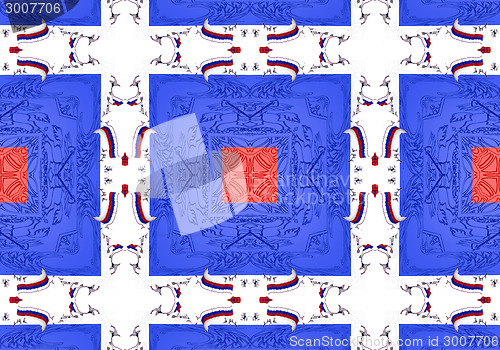 Image of Ethnic pattern. Abstract kaleidoscope  fabric design.