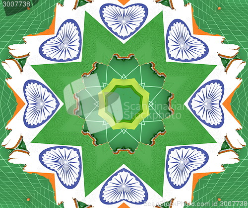 Image of Ethnic pattern. Abstract kaleidoscope  fabric design.