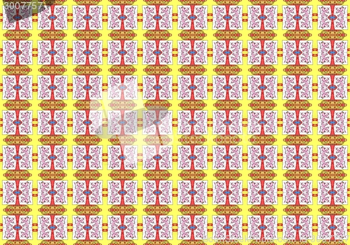 Image of Ethnic pattern. Abstract kaleidoscope  fabric design.