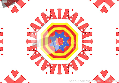 Image of Ethnic pattern. Abstract kaleidoscope  fabric design.