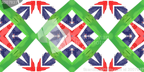 Image of Ethnic pattern. Abstract kaleidoscope  fabric design.