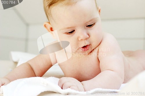 Image of Small baby after the bath