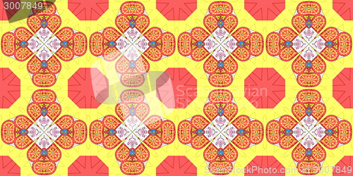 Image of Ethnic pattern. Abstract kaleidoscope  fabric design.