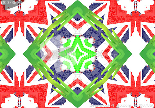 Image of Ethnic pattern. Abstract kaleidoscope  fabric design.