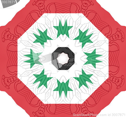 Image of Ethnic pattern. Abstract kaleidoscope  fabric design.