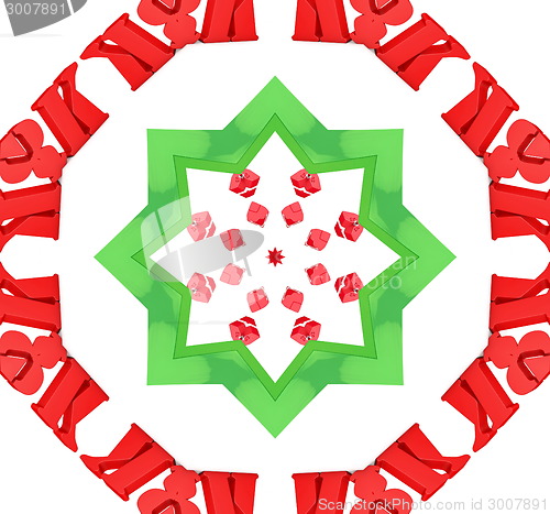 Image of Ethnic pattern. Abstract kaleidoscope  fabric design.