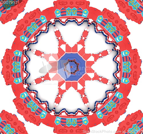 Image of Ethnic pattern. Abstract kaleidoscope  fabric design.
