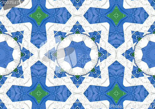 Image of Ethnic pattern. Abstract kaleidoscope  fabric design.
