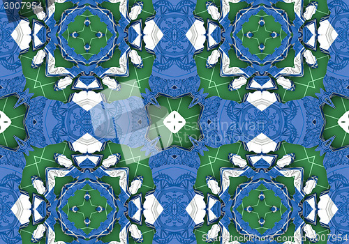 Image of Ethnic pattern. Abstract kaleidoscope  fabric design.